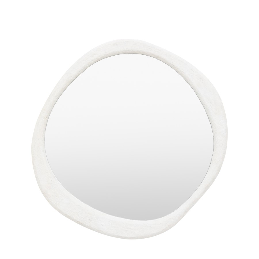 Round Concrete Effect Framed Mirror - Como - Caspian House