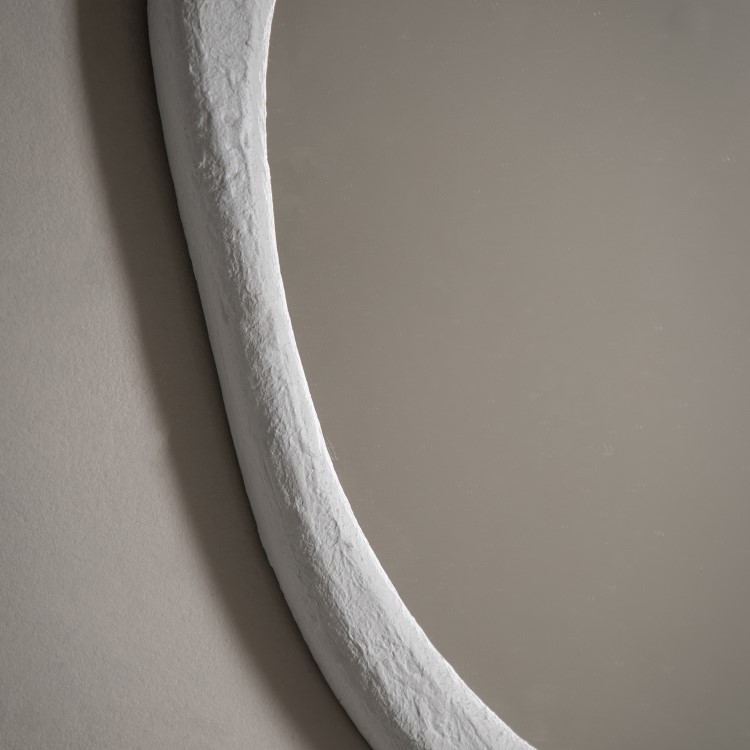 Round Concrete Effect Framed Mirror - Como - Caspian House