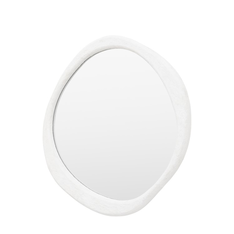 Round Concrete Effect Framed Mirror - Como - Caspian House