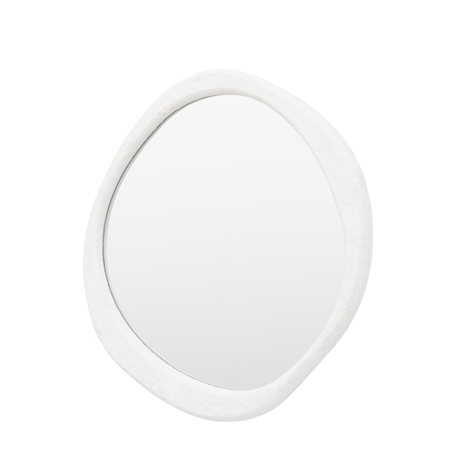 Round Concrete Effect Framed Mirror - Como - Caspian House