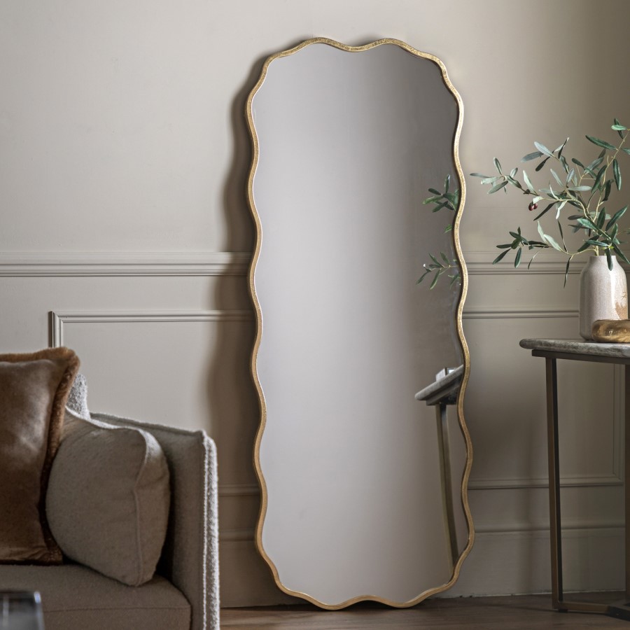 Wavy Edged Leaner Mirror - Sloane - Caspian House