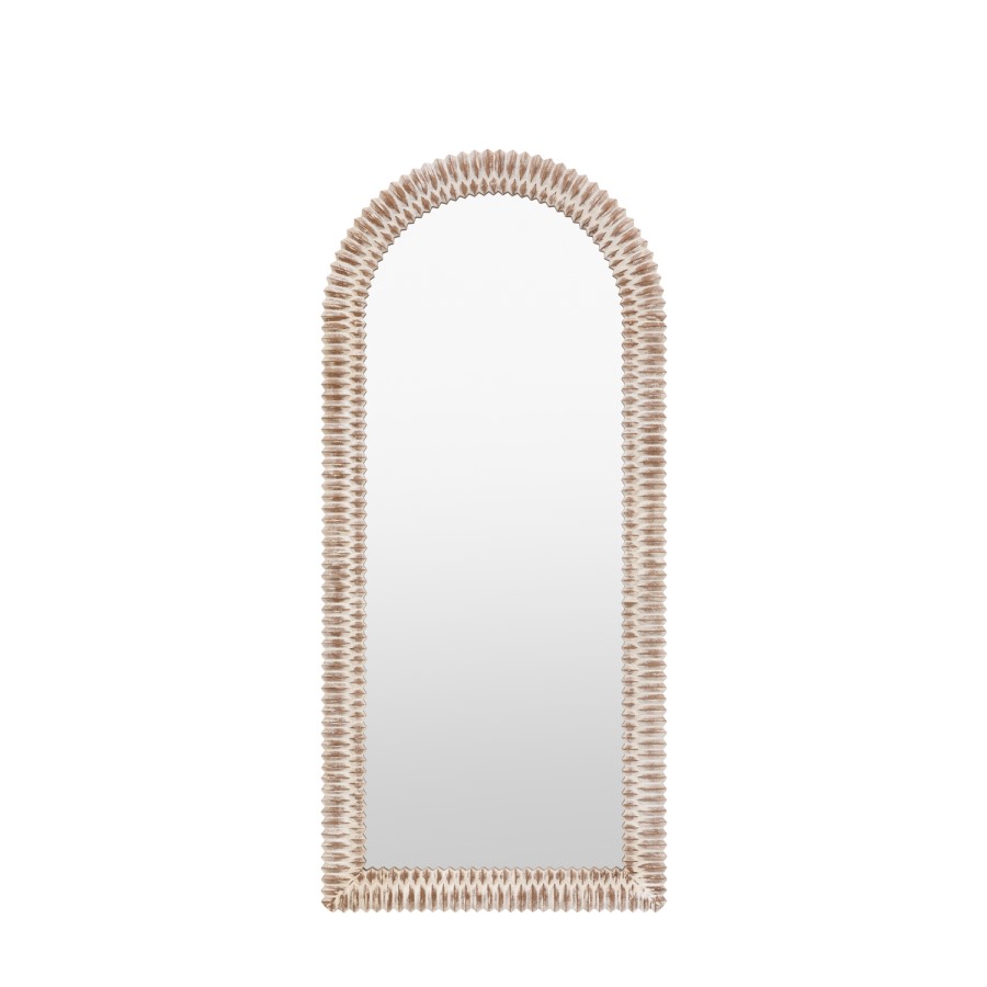 Whitewash Arched Leaner Mirror - Pimlico - Caspian House