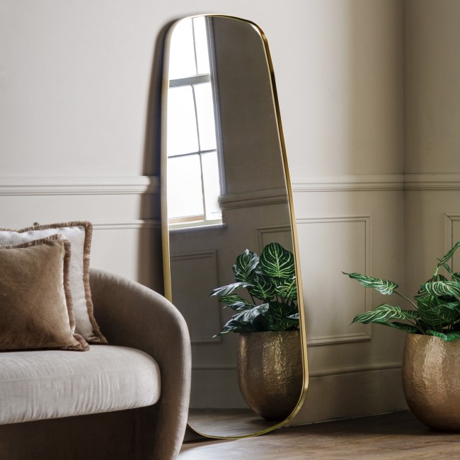 Gold Organic Shaped  Mirror - Holworth - Caspian House