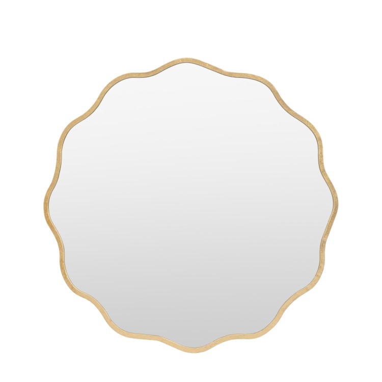 Round Gold Wavy Edged Mirror - Sloane - Caspian House