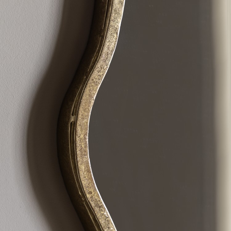 Round Gold Wavy Edged Mirror - Sloane - Caspian House