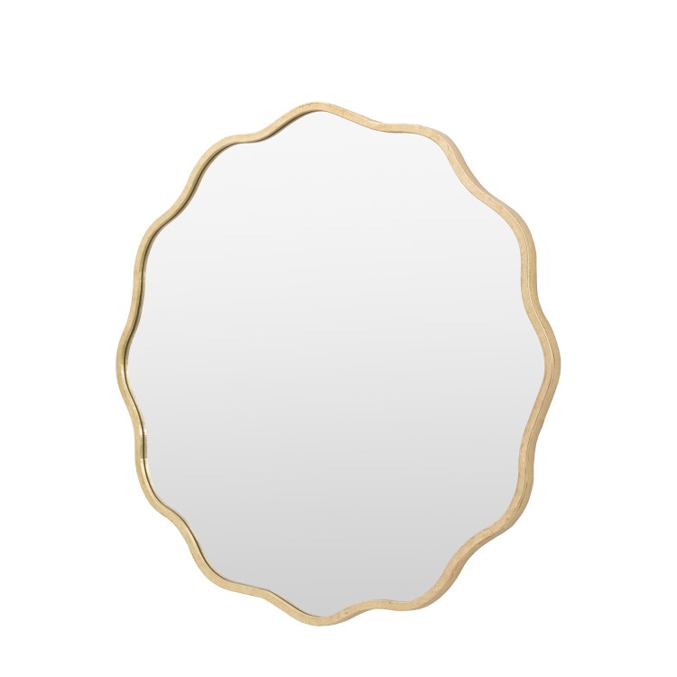 Round Gold Wavy Edged Mirror - Sloane - Caspian House