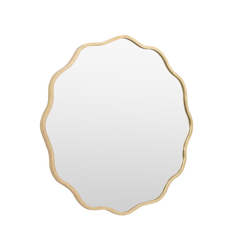 Round Gold Wavy Edged Mirror - Sloane - Caspian House