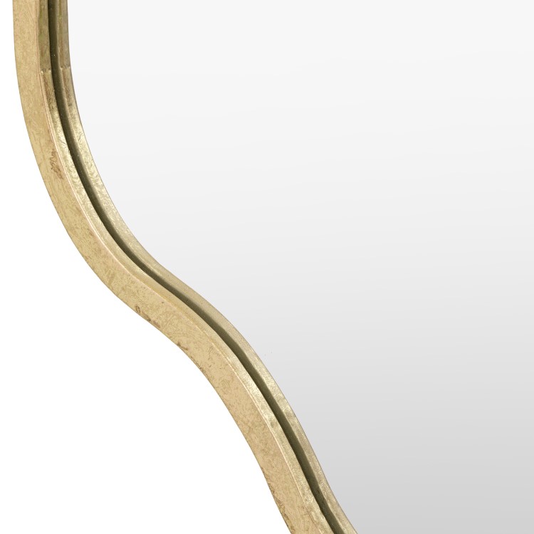 Round Gold Wavy Edged Mirror - Sloane - Caspian House