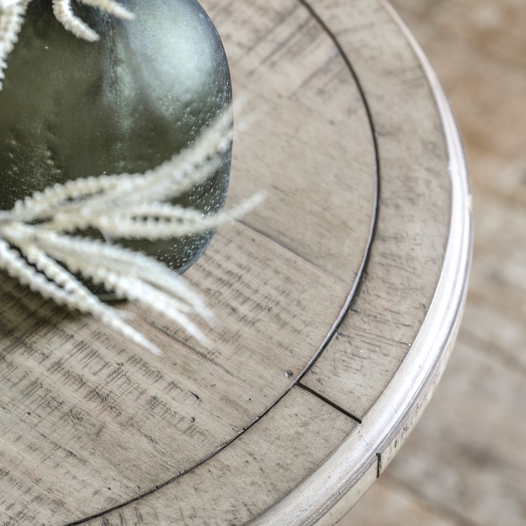 Rustic Round Side Table - Vancouver - Caspian House