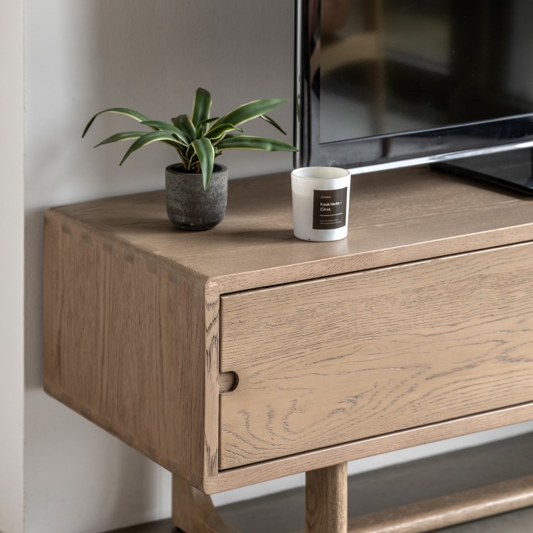 Smoked Oak Media Unit - Craft - Caspian House 