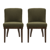 Set of 2 Fully Upholstered Green Chairs - Kelvedon - Caspian House