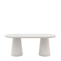 Stone Effect Oval Dining Table - Seats 6 - Pedra - Caspian House