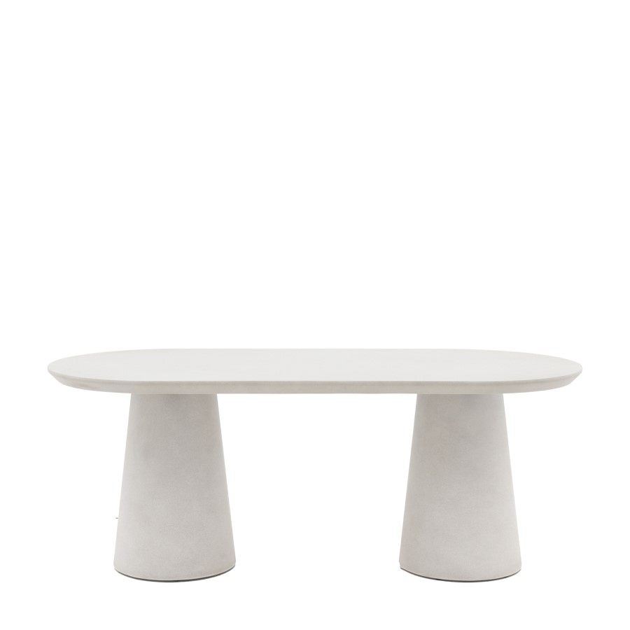 Stone Effect Oval Dining Table - Seats 6 - Pedra - Caspian House