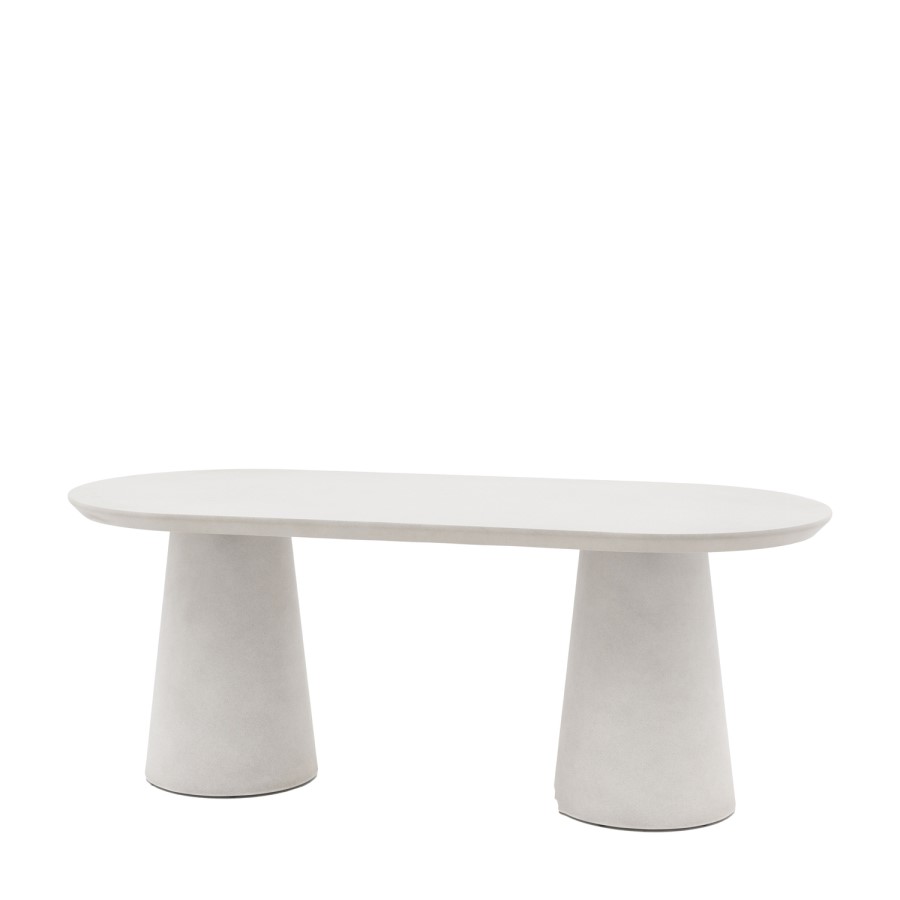 Stone Effect Oval Dining Table - Seats 6 - Pedra - Caspian House