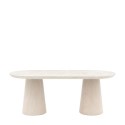 FOL106130 Travertine Oval Dining Table - Seats 6 - Pedra - Caspian House