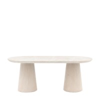 Travertine Oval Dining Table - Seats 6 - Pedra - Caspan House