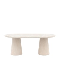 Travertine Oval Dining Table - Seats 6 - Pedra - Caspian House Travertine Oval Dining Table - Seats 6 - Pedra - Caspian House