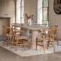 Travertine Oval Dining Table - Seats 6 - Pedra - Caspan House