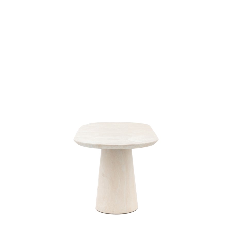 Travertine Oval Dining Table - Seats 6 - Pedra - Caspan House