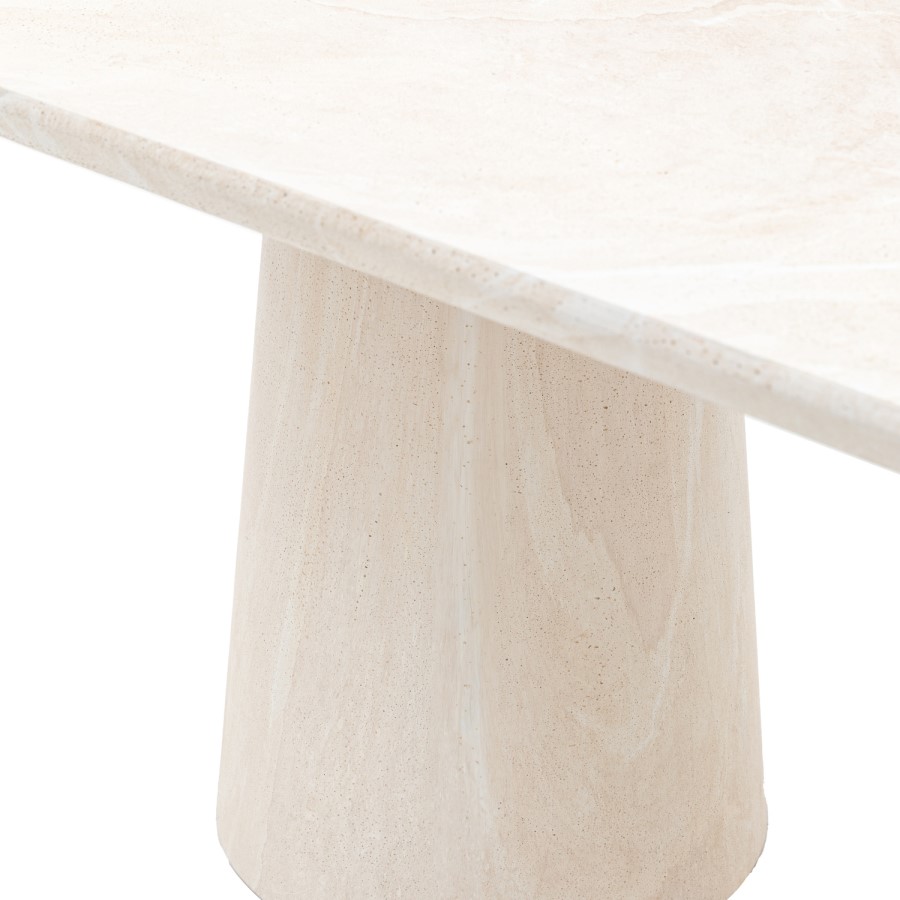 Travertine Oval Dining Table - Seats 6 - Pedra - Caspian House