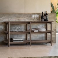 Low Smoked Oak Bookcase- Siya - Caspian House