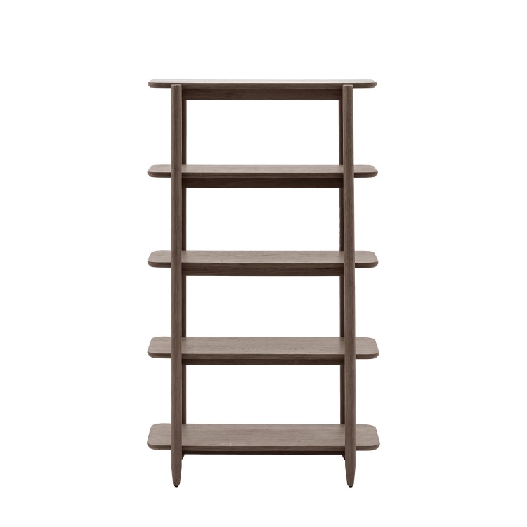 Tall Smoked Oak Bookcase- Siya - Caspian House