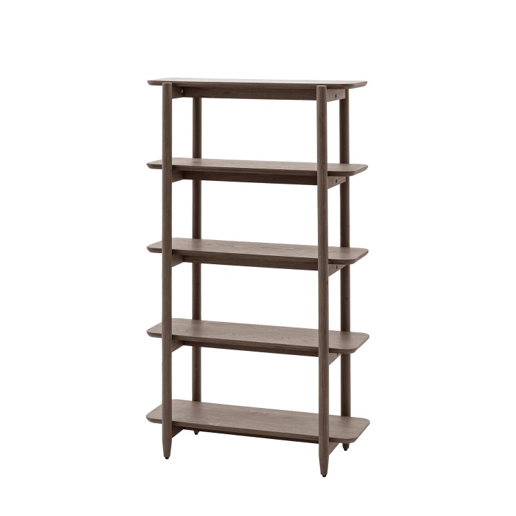 Tall Smoked Oak Bookcase- Siya - Caspian House