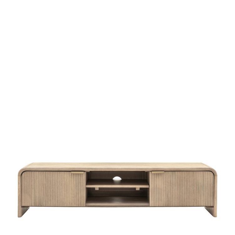 Large Mango Wood TV Stand with Storage - TV's up to 65" - Colonna - Caspian House