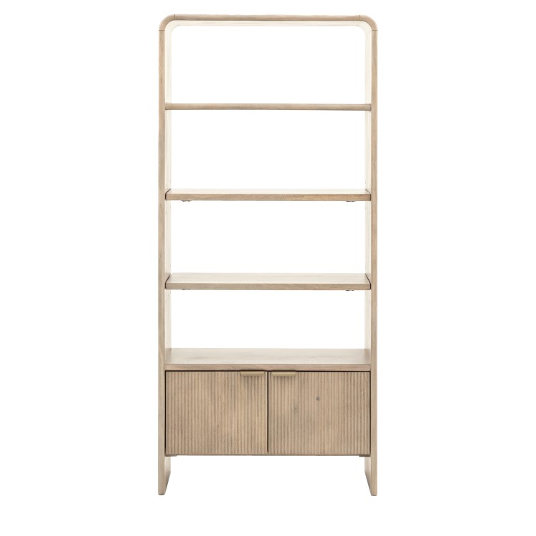 Mango Wood Bookcase with 2 Doors - Colonna - Caspian House