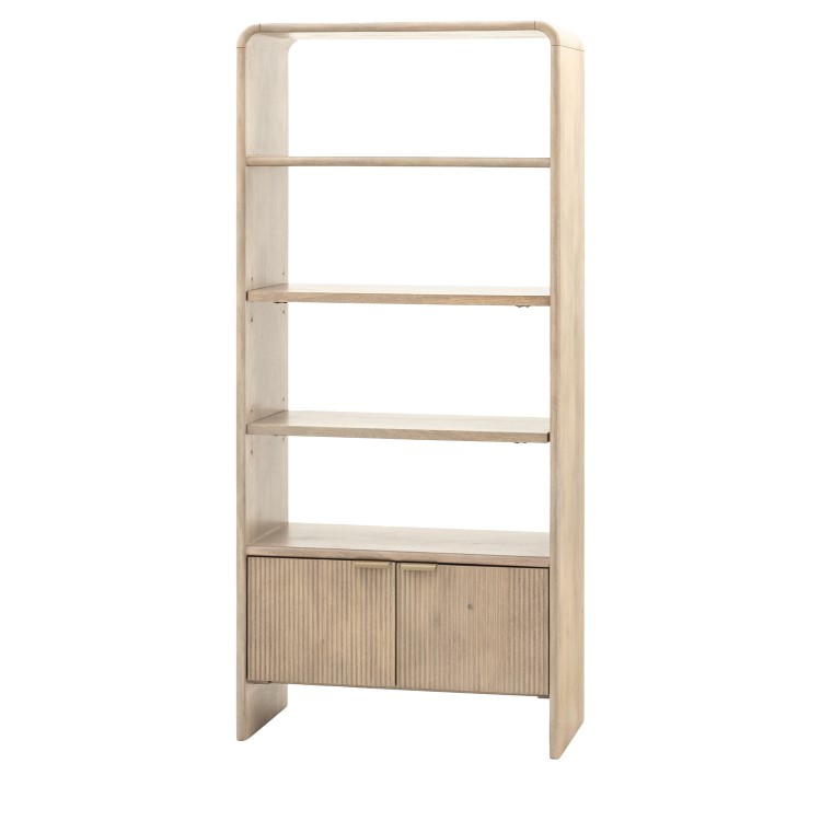 Mango Wood Bookcase with 2 Doors - Colonna - Caspian House