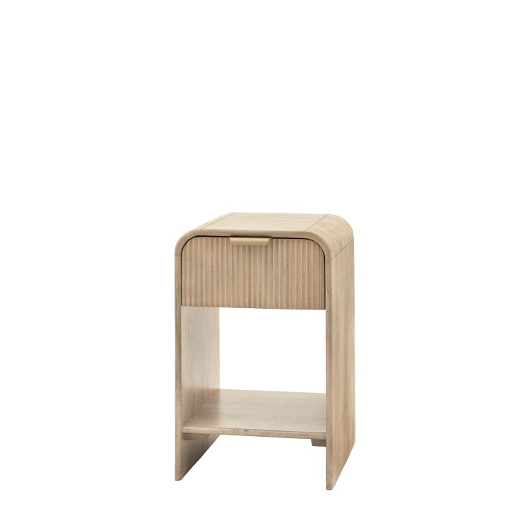 Mango Wood 1 Drawer Side Table - Colonna - Caspian House