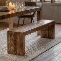 FOL106145 Large Natural Mango Wood Dining Bench - Seats 2-3 - Iowa - Caspian House