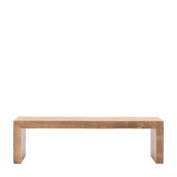 Large Natural Mango Wood Dining Bench - Seats 2-3 - Iowa - Caspian House