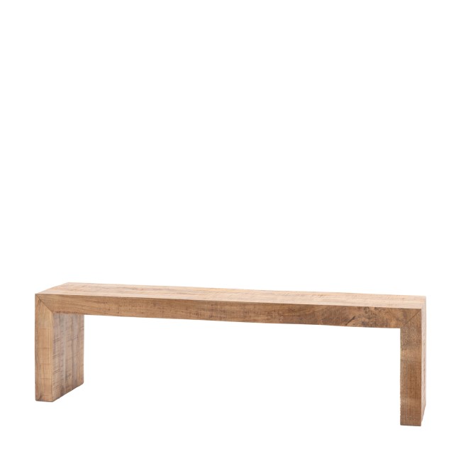 Large Natural Mango Wood Dining Bench - Seats 2-3 - Iowa - Caspian House