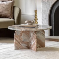 Solid Marble Neutral Coffee Table - Amalfi -  Caspian Hosue 