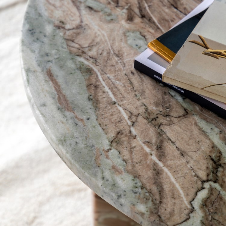 Solid Marble Neutral Coffee Table - Amalfi -  Caspian Hosue 