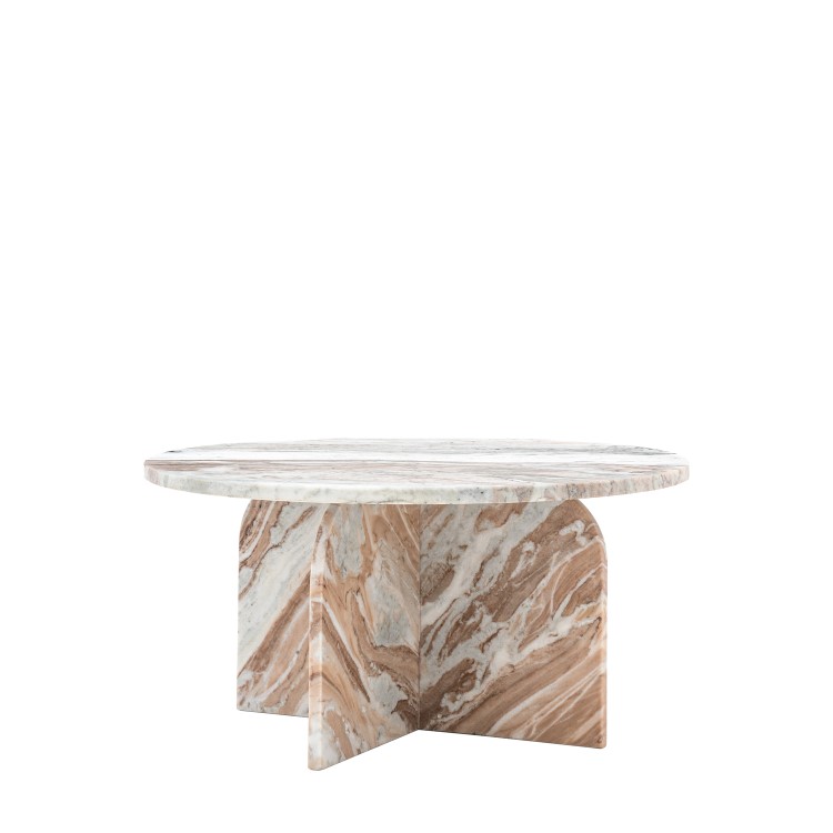 Solid Marble Neutral Coffee Table - Amalfi -  Caspian Hosue 