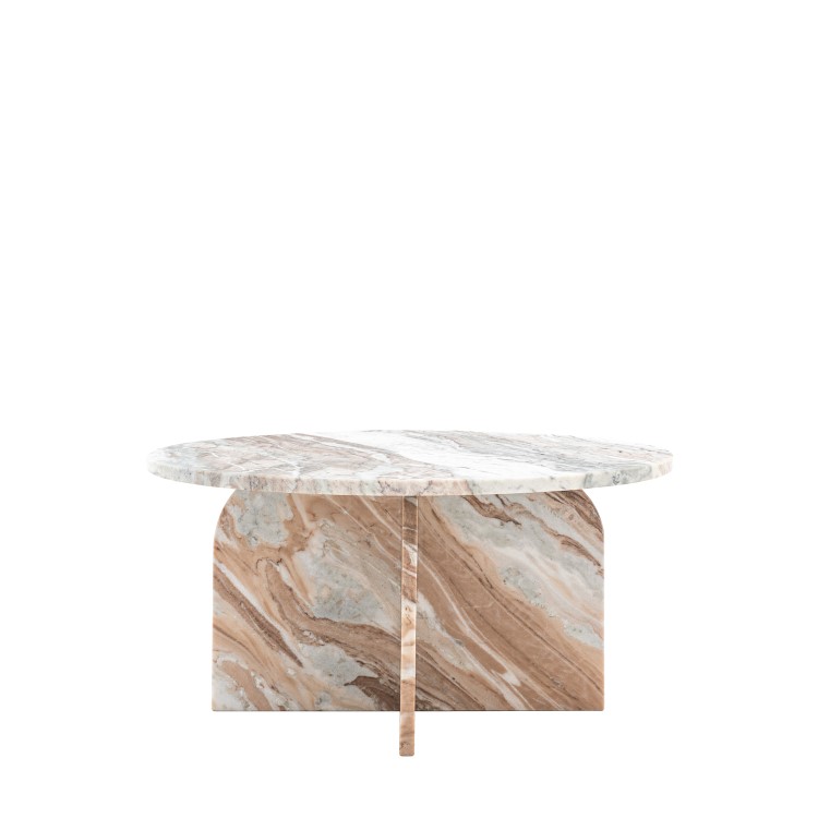 Solid Marble Neutral Coffee Table - Amalfi -  Caspian Hosue 