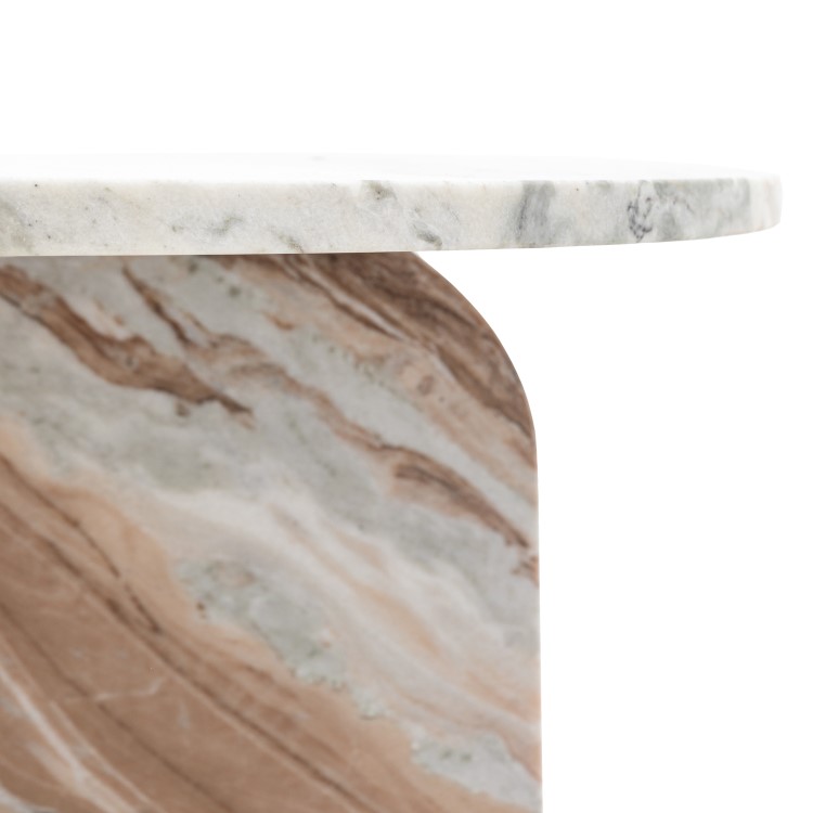 Solid Marble Neutral Coffee Table - Amalfi -  Caspian Hosue 