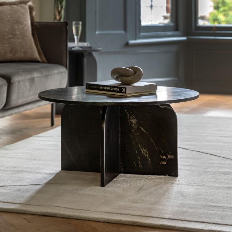 Marble Coffee Table Charcoal - Amalfi  - Caspian House