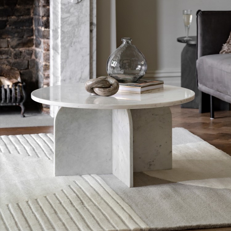 Marble Coffee Table White - Amalfi  - Caspian House