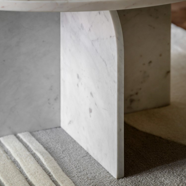 Marble Coffee Table White - Amalfi  - Caspian House