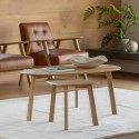 FOL106152 Solid Oak Nest of 2 Coffee Tables - Madrid - Caspian House