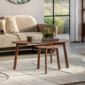 FOL106154 Walnut Organic Shaped Nest of 2 Coffee Tables - Madrid - Caspian House