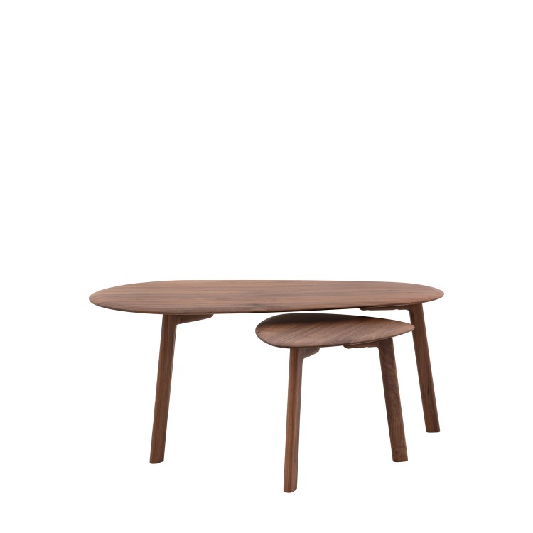 Walnut Organic Shaped Nest of 2 Coffee Tables - Madrid - Caspian House