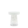 Textured Glass White Side Table - Murano - Caspian Hosue