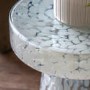 Textured Glass White Side Table - Murano - Caspian Hosue