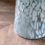 Textured Glass White Side Table - Murano - Caspian Hosue