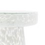 Textured Glass White Side Table - Murano - Caspian Hosue