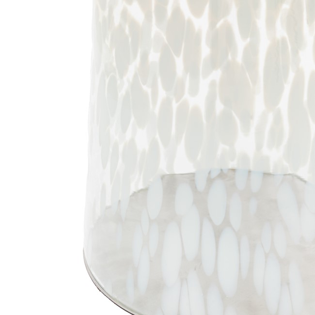 Textured Glass White Side Table - Murano - Caspian Hosue